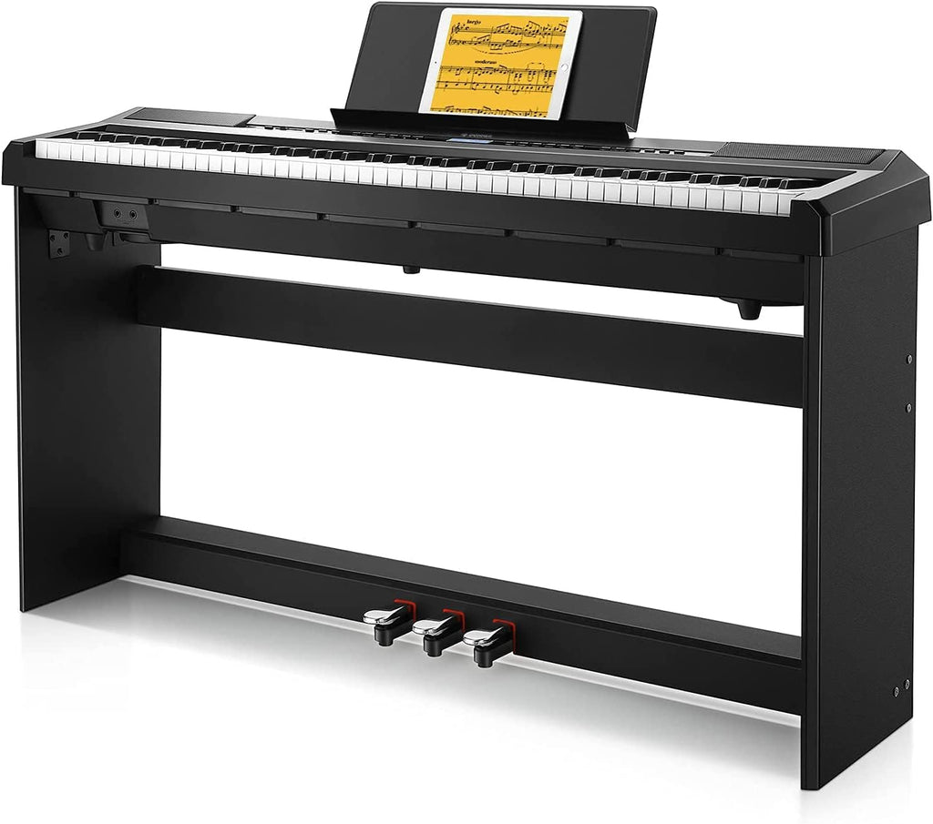 DEP-20 Beginner Digital Piano 88 Key Full Size Weighted Keyboard, Portable Electric Piano with Furniture Stand