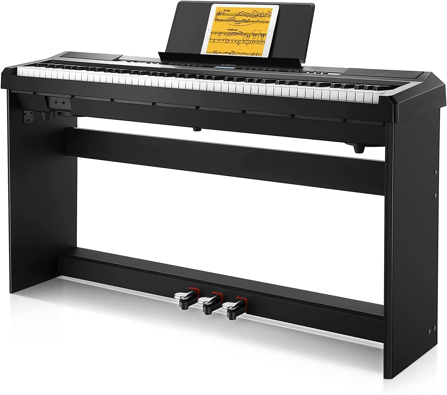 DEP-20 Beginner Digital Piano 88 Key Full Size Weighted Keyboard, Portable Electric Piano with Furniture Stand
