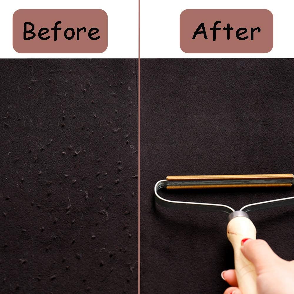 Portable Lint Remover, Fuzz Shaver - Reusable Double Sided Travel Brush for Removing Lint Pet Hair Dust in Clothes