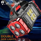 High Lumens Solar Flashlight - LED Work Light with USB-C Rechargeable, Waterproof, Multi-Function Flashlight &