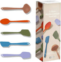 : Get It Right 5 Piece Silicone Ultimate Kitchen Utensils Set - Ladle, Spatula, Flip, Spoon & Spoonula - Non-Toxic