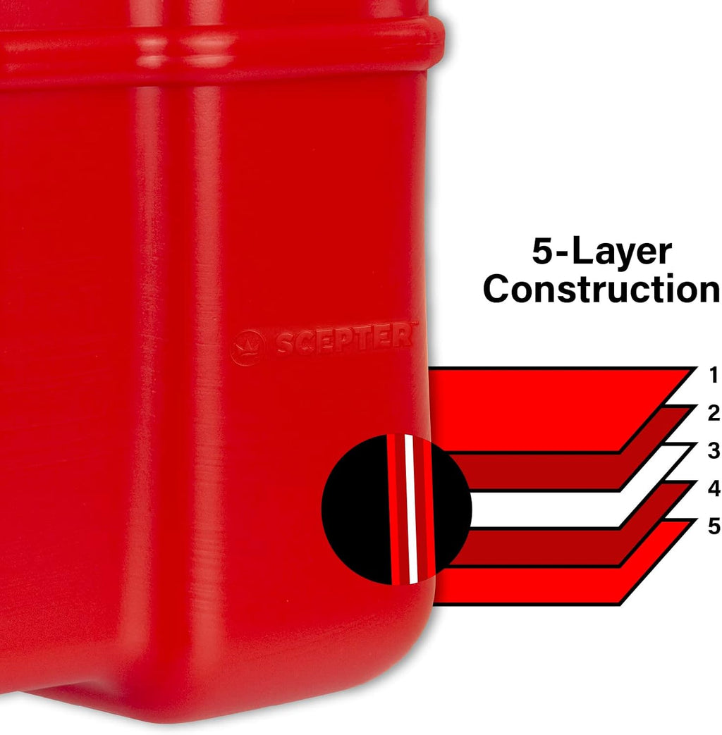 2 Gal Gas Can, Spill Proof SmartControl Spout, Spout Extender, Red | Gasoline Only, EPA/CARB Compliant Fuel