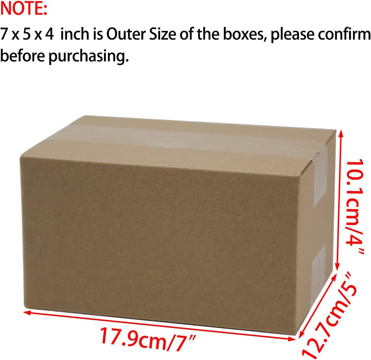 7x5x4 Inches Shipping Boxes, Brown Corrugated Cardboard Boxes for Small Bussiness, 25 Pack