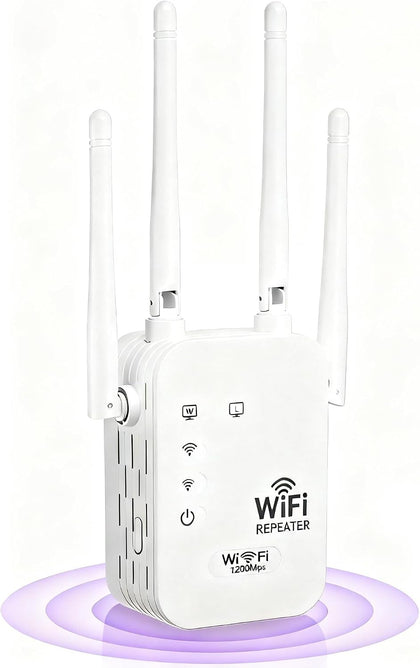 2026 WiFi Extenders Signal Booster for Home, 1200Mbps Dual-Band 5GHz 2.4GHz Signal Long Range Up to 10000 sq. ft & 50