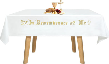 Large in Remembrance of Me Embroidery Altar Frontal Holy Communion Table Cloth Cover, 88.2x52 in Communion Table