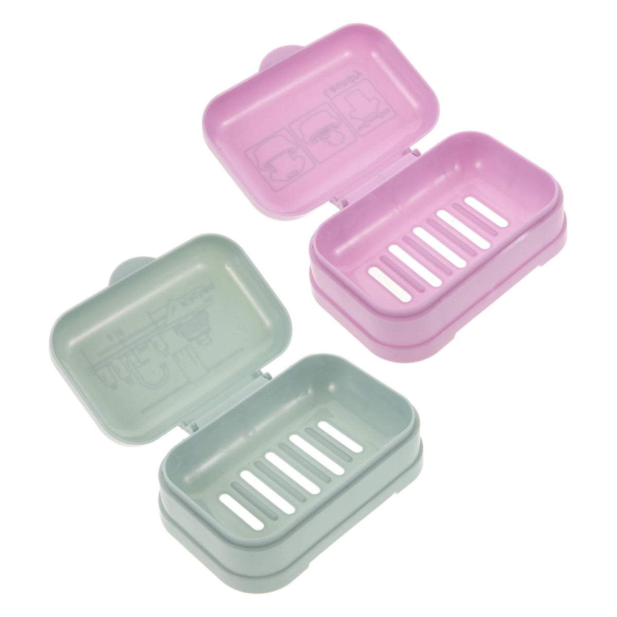 2pcs Plastic Soap Holder Travel Set with Lid for Camping