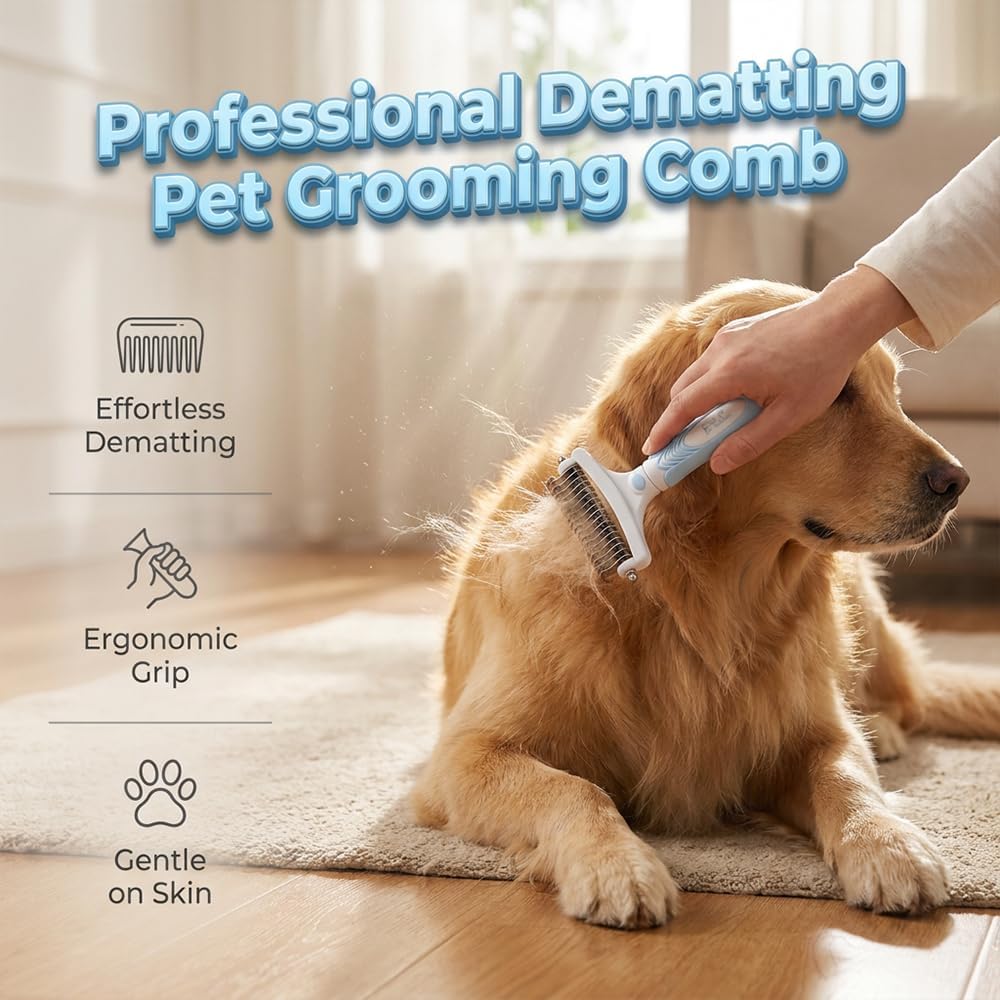 Dog Nail File with Double Sided Deshedding Brush for Dogs & Cats, Dog Nail File Scratch Board Replaceable Sandpaper