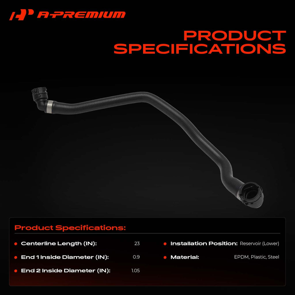 A-Premium Reservoir (Lower) Radiator Coolant Hose Compatible with BMW