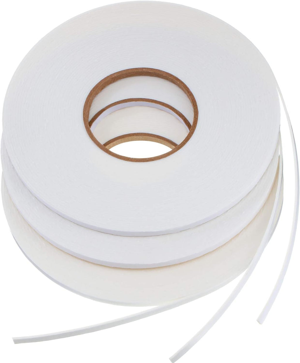 3 Rolls Double Sided Foam Tape, 1/4 Inch by 50 Feet, White