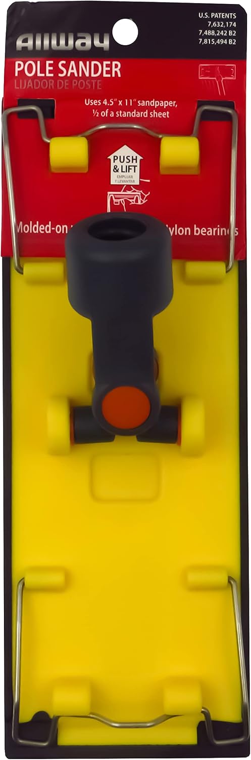 UPS Drywall Pole Sander Head with Stainless Steel Clips | Heavy-Duty, Threaded Pole Socket