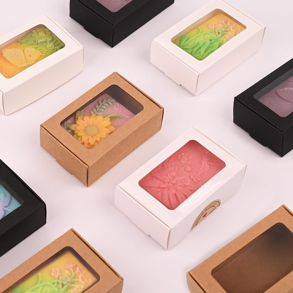 Soap Boxes for Homemade Soap, Soap Packaging Gift Box with Window