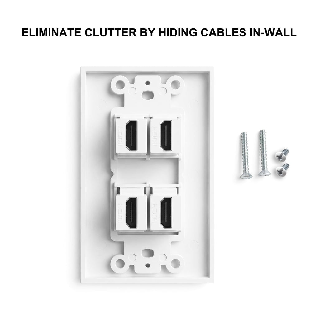 HDMI Wall Plate 4 Port HDMI Wall Outlet Faceplate HDMI Jack Panel