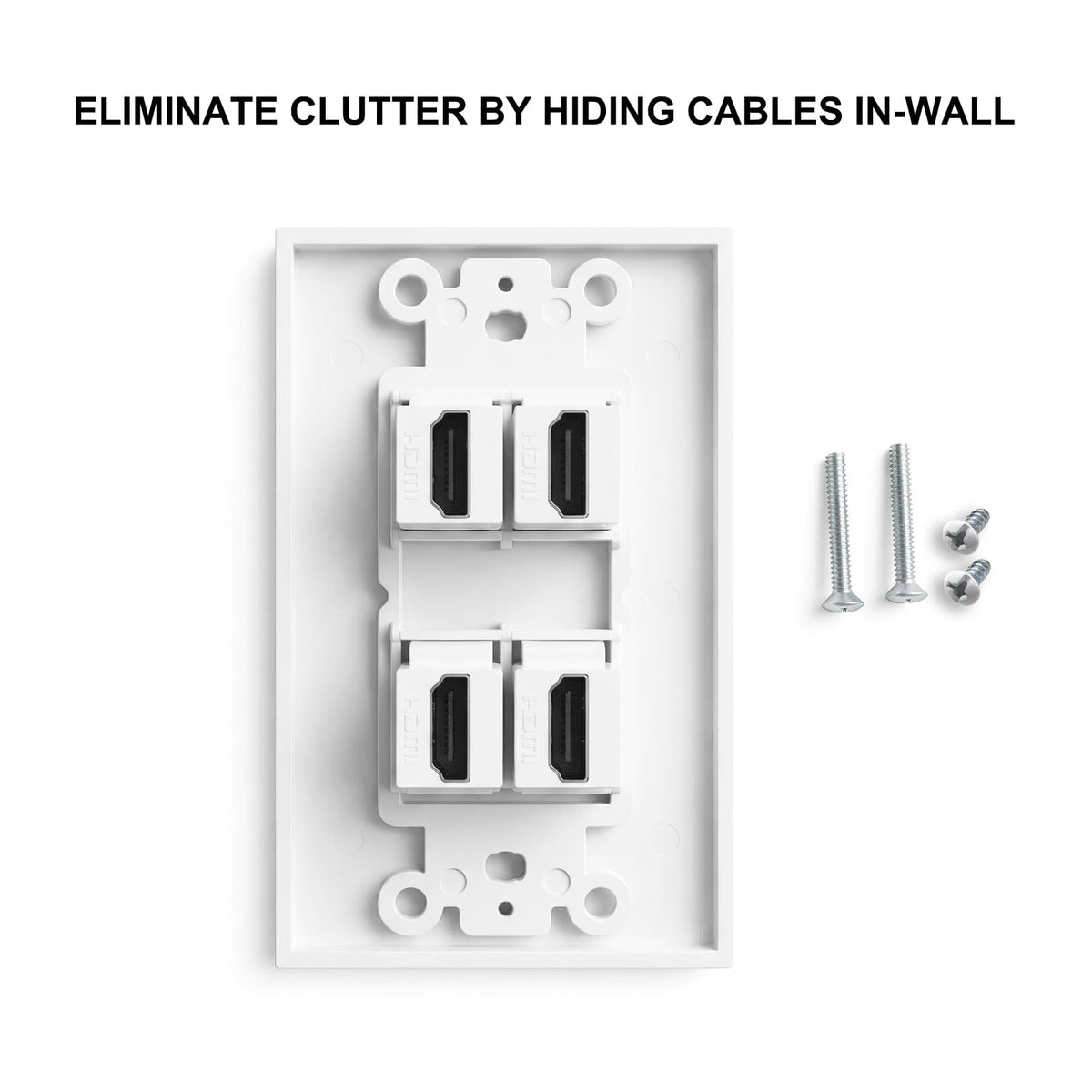 HDMI Wall Plate 4 Port HDMI Wall Outlet Faceplate HDMI Jack Panel