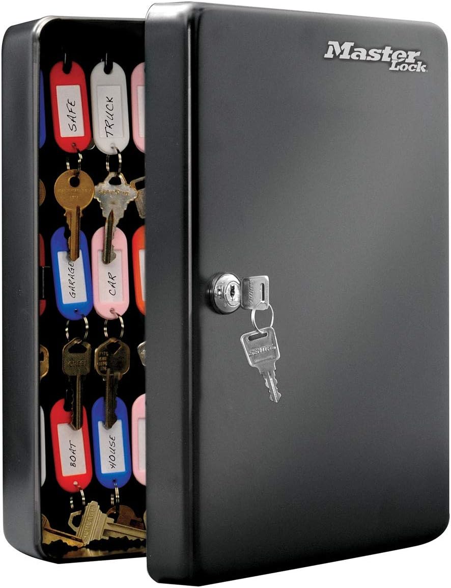 Key Cabinet [Wall Mounted] [50 Key Hooks] KB-50ML - Includes 50 Key Tags and Labels