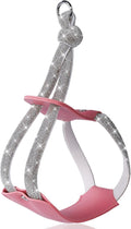 Rhinestone Dog Harness, Pink Leather No Pull Vest with Bling White Crystals, Adjustable Soft Walking Harness for