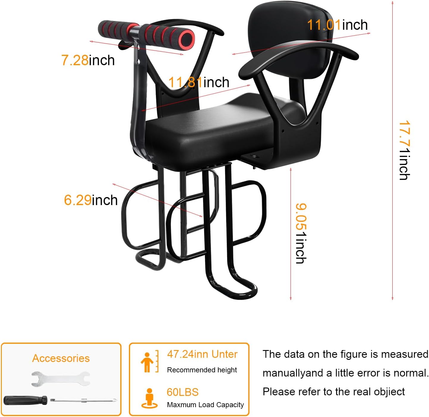 2026 Rear Child Bike Seat,Kids Seat for Adult Bike, Toddlers Rear Mount Bike seat Design for Children Aged 2 to 8
