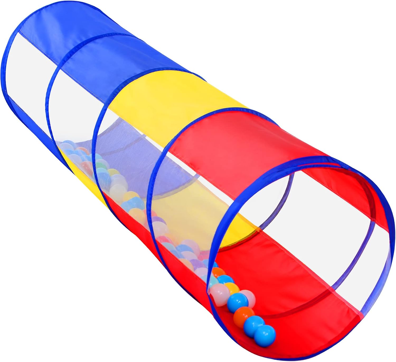 Kids Play Tunnel for Toddlers, Pop Up Crawl Through Tunnel Play Tent for Baby Infant Children or Dog with 2 Mesh