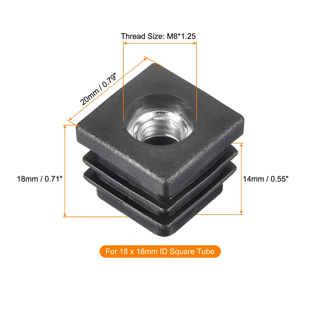uxcell 8Pcs M8 Thread Inserts for Square Tubes for 18x18mm ID Tube
