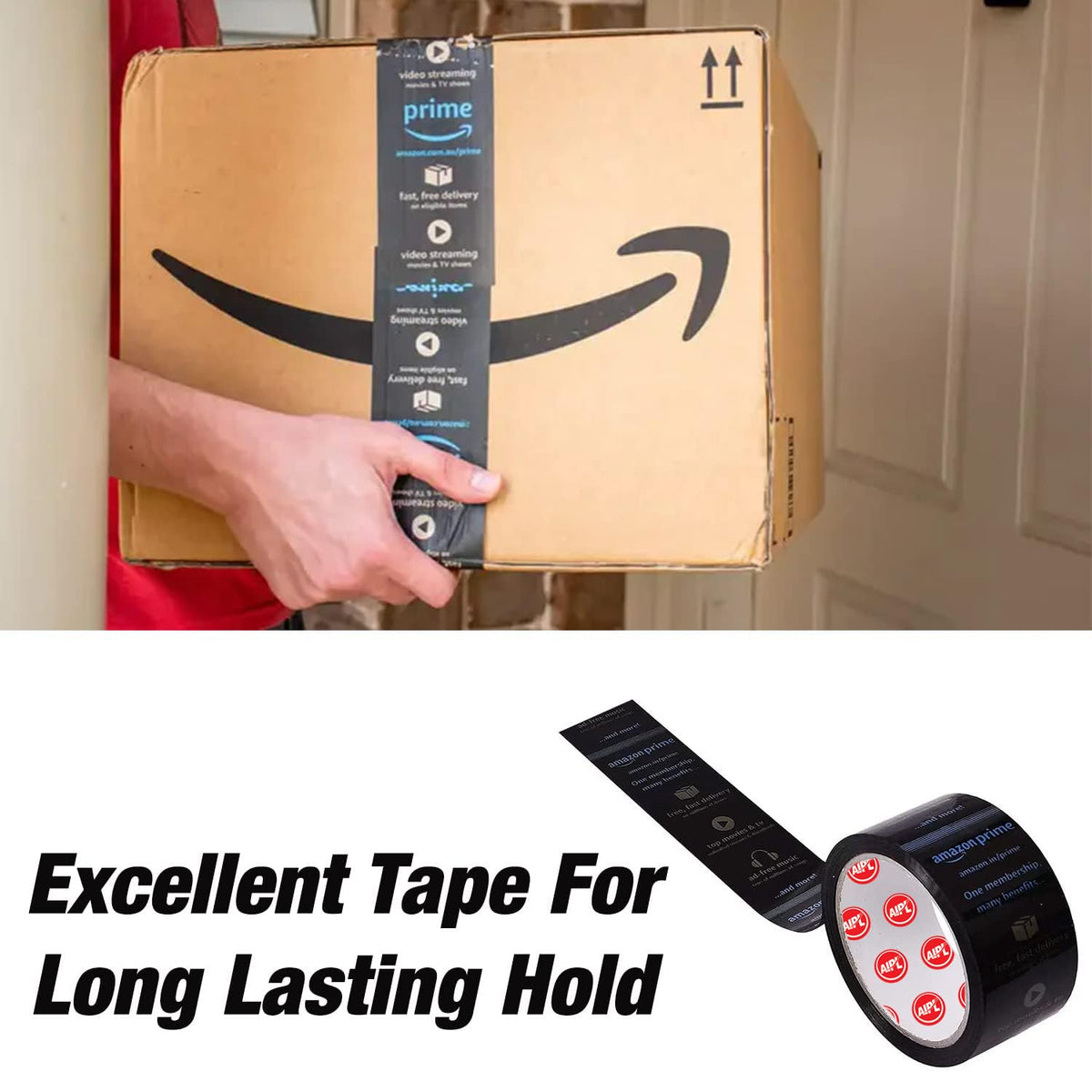 Amazon.in branded Prime Packaging Tape with Strong Adhesive No Residue Easy to Use & Pack Items Multipurpose Usage