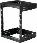 StarTech 12U 2-Post Wall Mount Open Frame Rack, 19in, 200lb (RK12WALLOA)