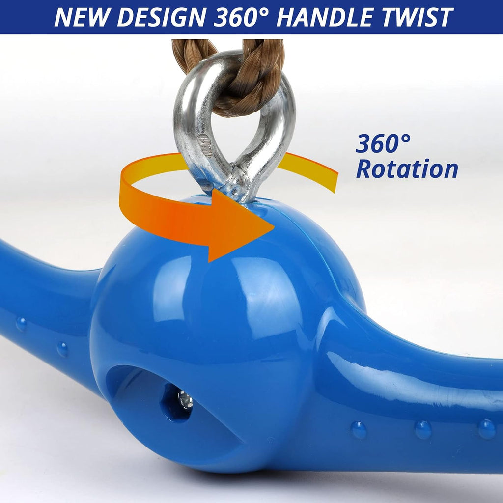 Ninja-Twister Swing Spins Set: Slackline Attachments - 360° Handle Twist-Spin Flips Toy Activate Ninja Powers Warrior