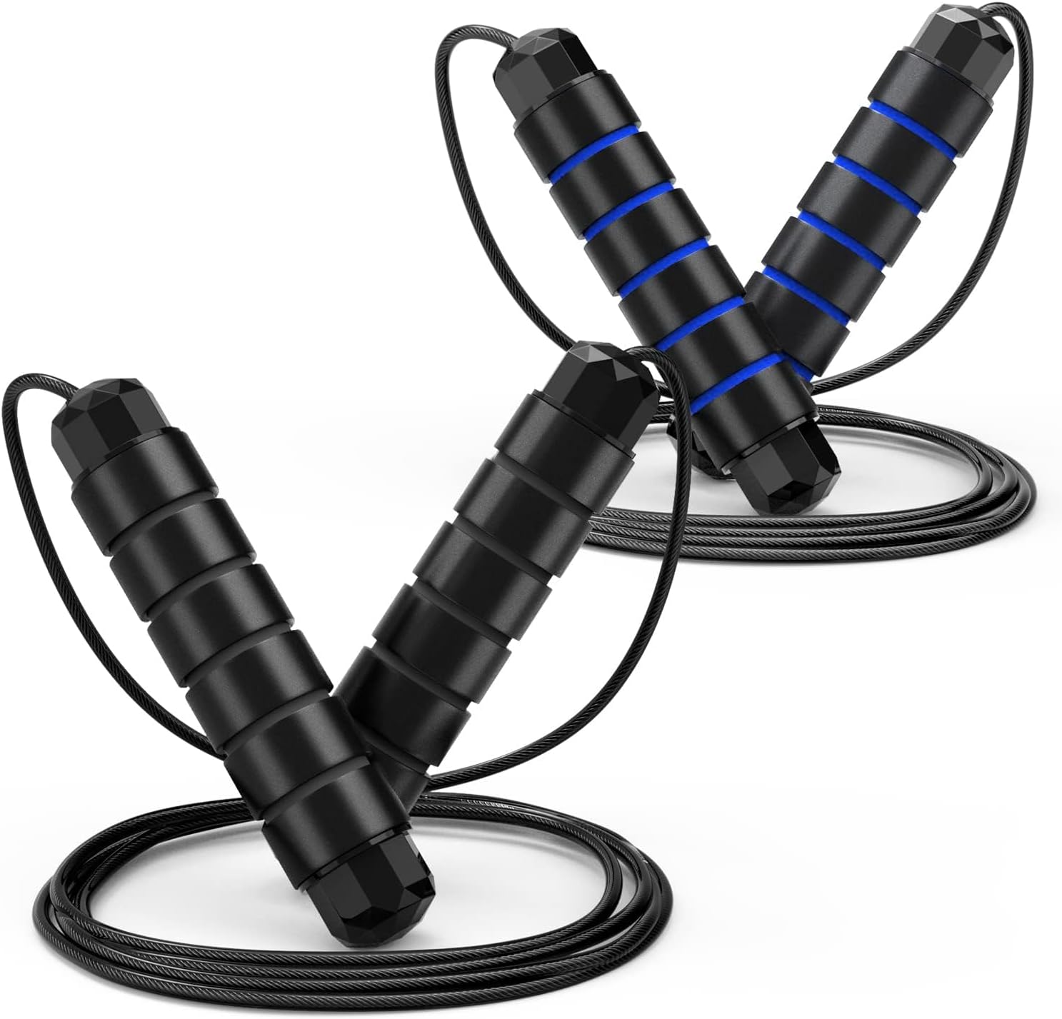 Jump Rope, Tangle-Free Rapid Speed Jumping Rope Cable with Ball Bearings for Women, Men, and Kids, Adjustable Steel