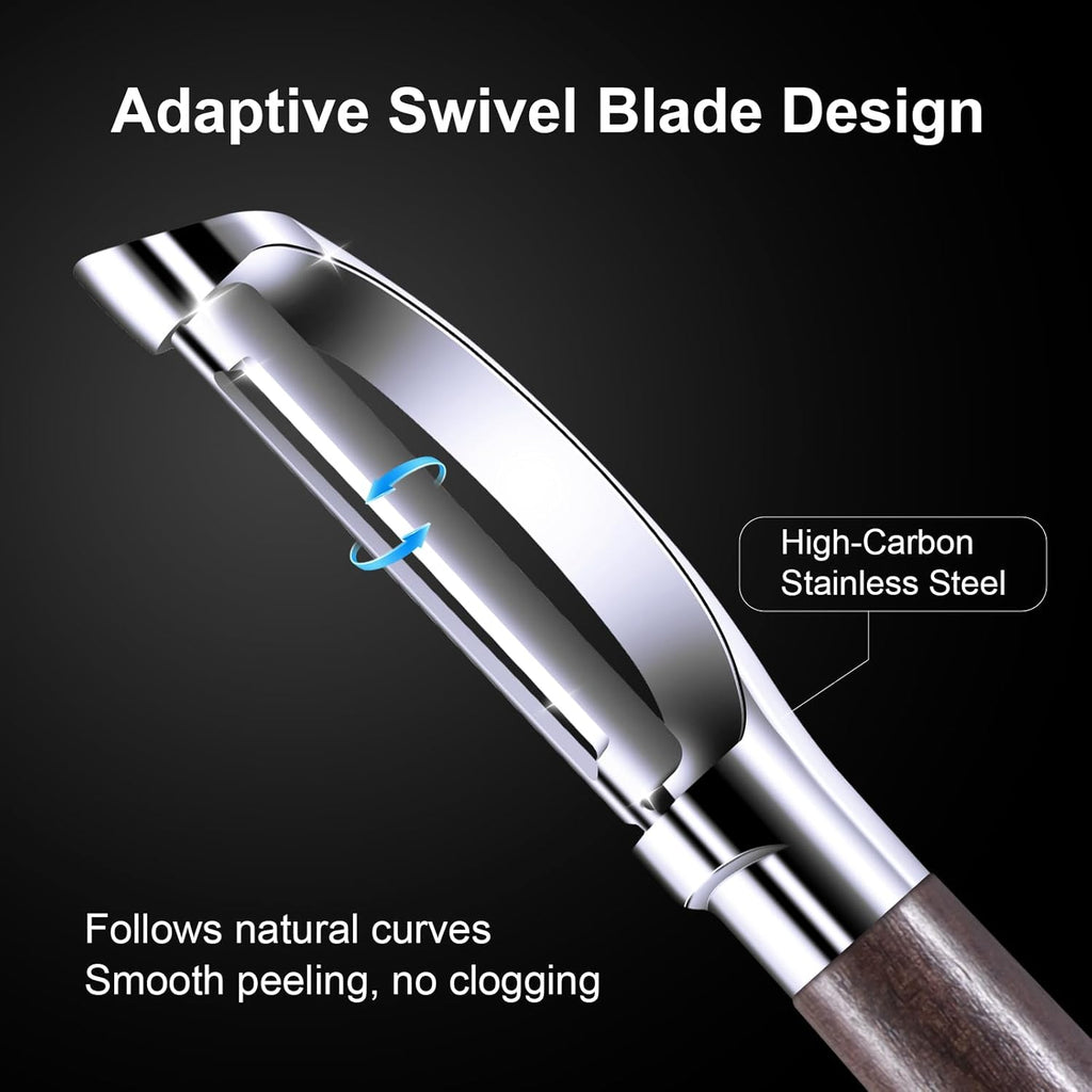 Premium Vegetable Peeler, Stainless Steel Potato Peeler with Ergonomic Wood Handle, Sharp Veggie Peeler for Potatoes