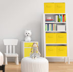 11-Inch Foldable Cube Storage Bins, Yellow, 6-Pack