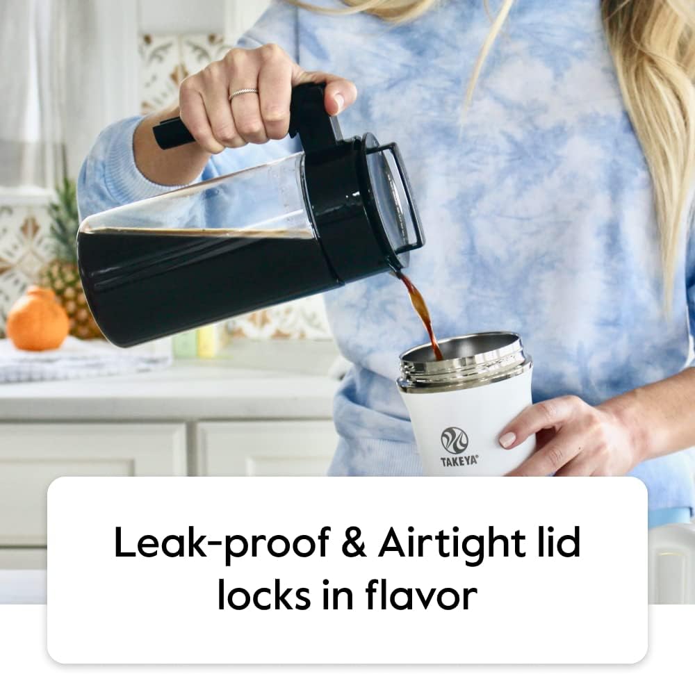 Deluxe Cold Brew Coffee Maker - BPA-Free Tritan Pitcher with Airtight Leakproof Lid, Silicone Grip Handle, Fine-Mesh