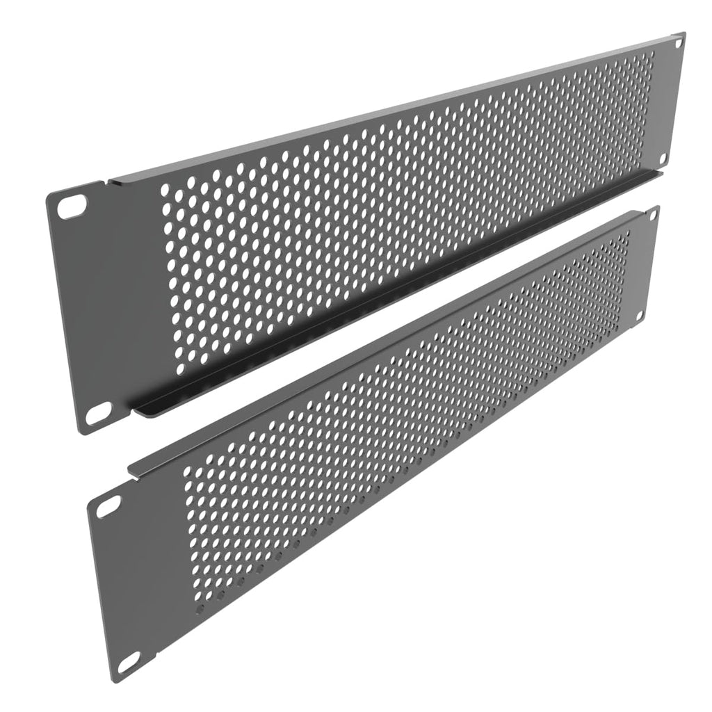 2 Pack 2U Vented Rack Mount Blank Panel - Metal