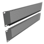 2 Pack 2U Vented Rack Mount Blank Panel - Metal