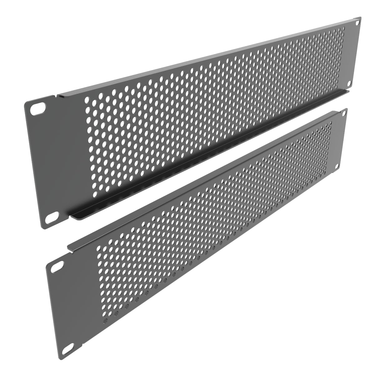 2 Pack 2U Vented Rack Mount Blank Panel - Metal