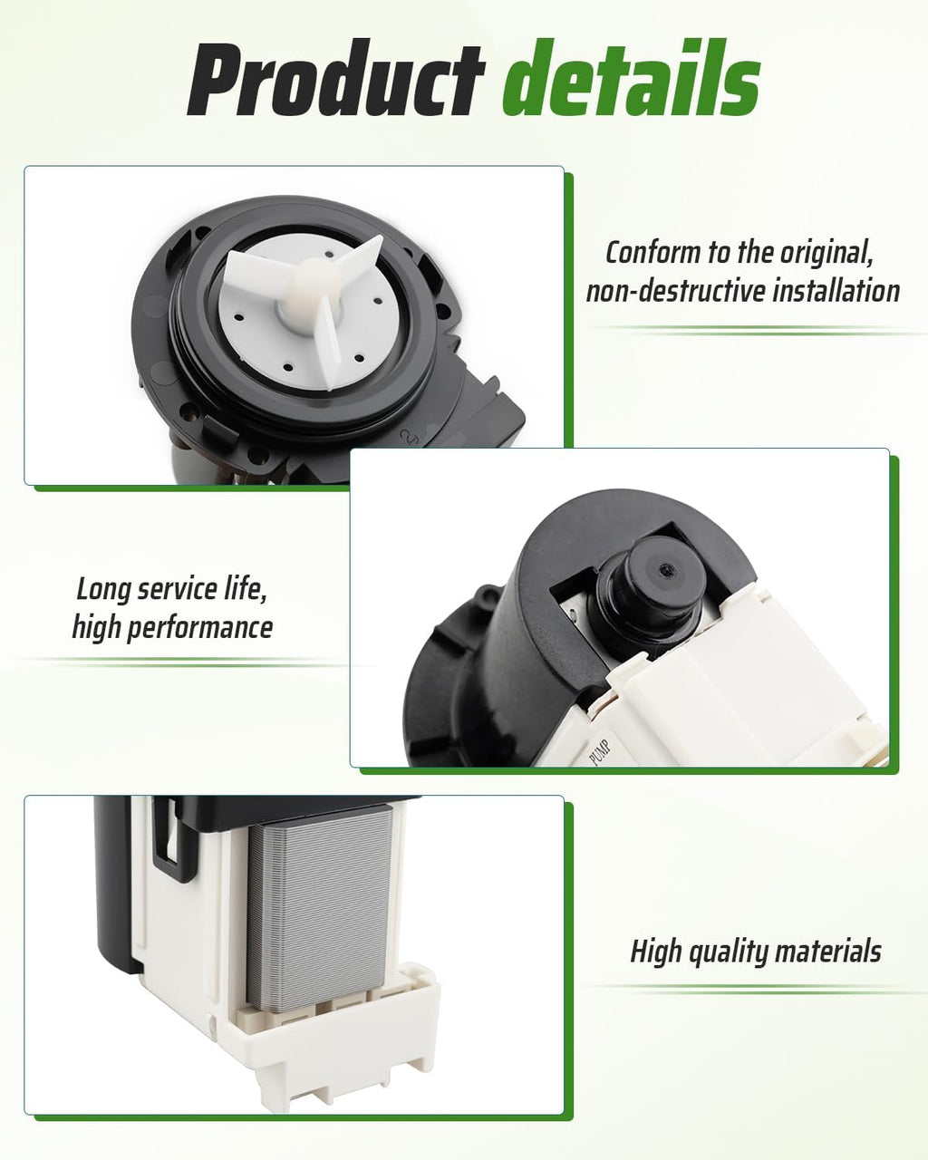 Washer Drain Pump Motor Assembly Fit for LG Washer WM4270HVA WM4270HWA WM4370HKA WM4370HWA WM5000HWA WM5000HVA WM0642HW WM0642HS Washer Machines