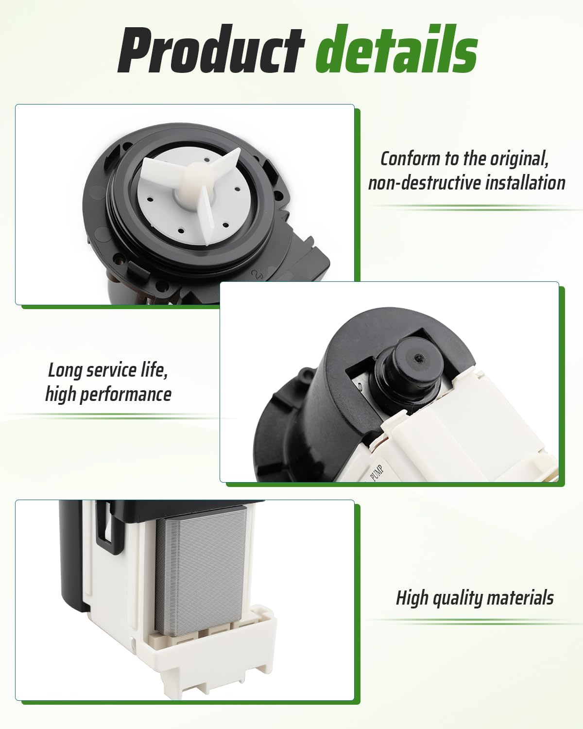 Washer Drain Pump Motor Assembly Fit for LG Washer WM4270HVA WM4270HWA WM4370HKA WM4370HWA WM5000HWA WM5000HVA WM0642HW WM0642HS Washer Machines
