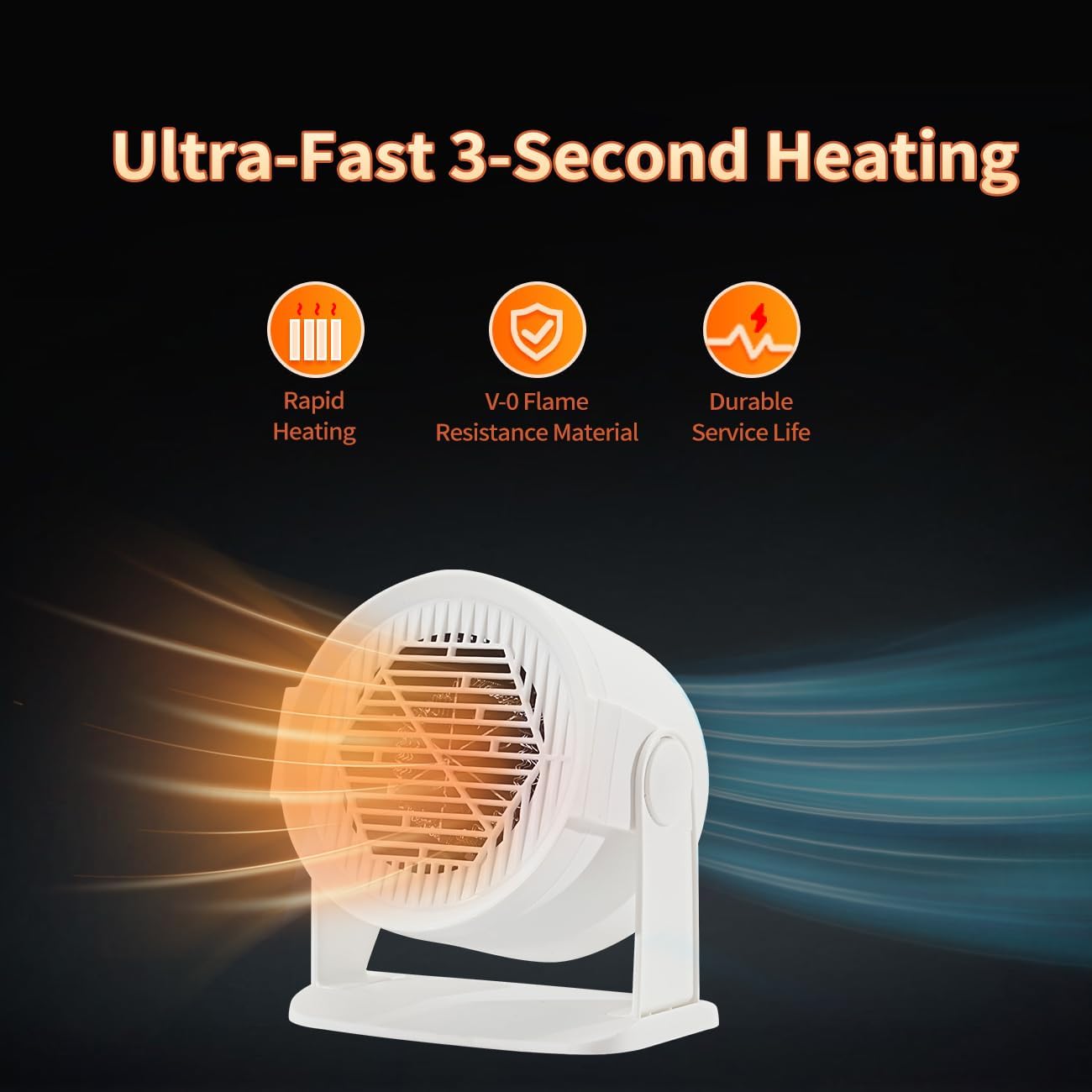 Mini Space Heater, 400W/600W Portable Heater | Indoor Use
