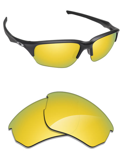 24K Gold Optimized Polarized Engraved Replacement Lenses for Oakley Flak Beta OO9363