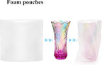 50 Pack Dish Moving Supplies, 16" x 16" Cushion Foam Wrap Pouches with 50 Fragile Label, Reusable Plate Packing