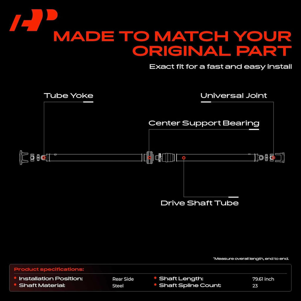 A-Premium 79.61" Rear Drive Shaft Driveshaft Assembly Compatible with Toyota