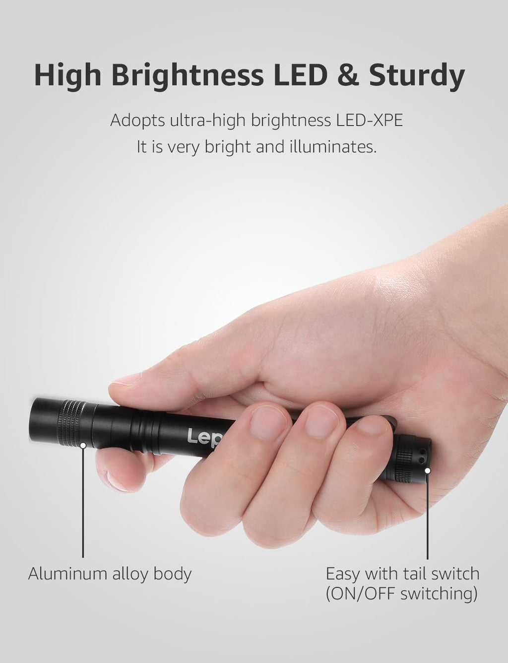 LE LED Pen Flashlights, Lightweight, Mini, Waterproof Pocket Flashlight with Clip, 2 Pack Small Flashlights for