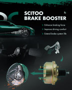 SCITOO Power Brake Booster 7" Single Diaphragm Fit for Buick for Chevy