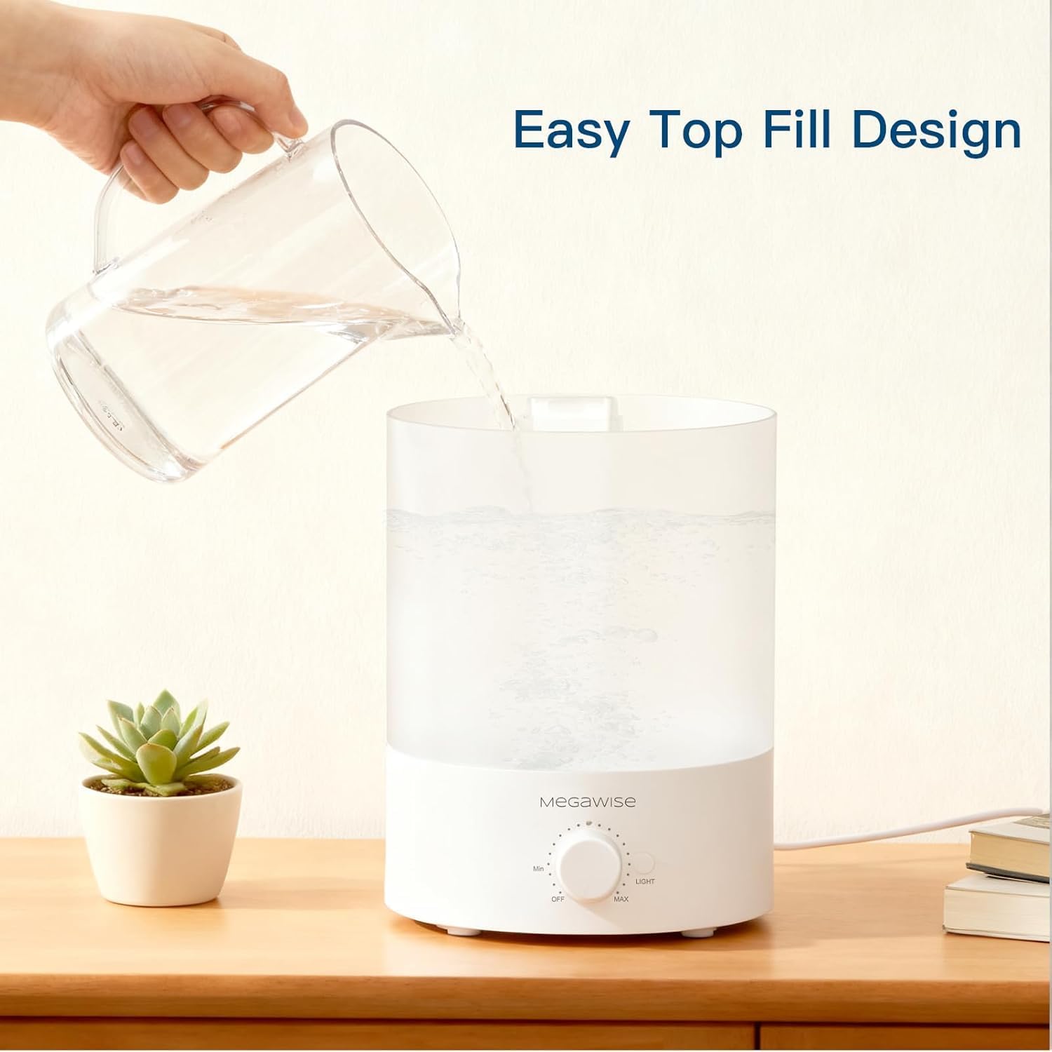 3.5L Cool Mist Humidifier – Ultra-Quiet Ultrasonic Vaporizer with Top-Fill Design, Essential Oil Diffuser, 7-Color