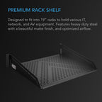 AC Infinity Vented Rack Shelf 2U, 16" Deep for 19" Servers & Racks