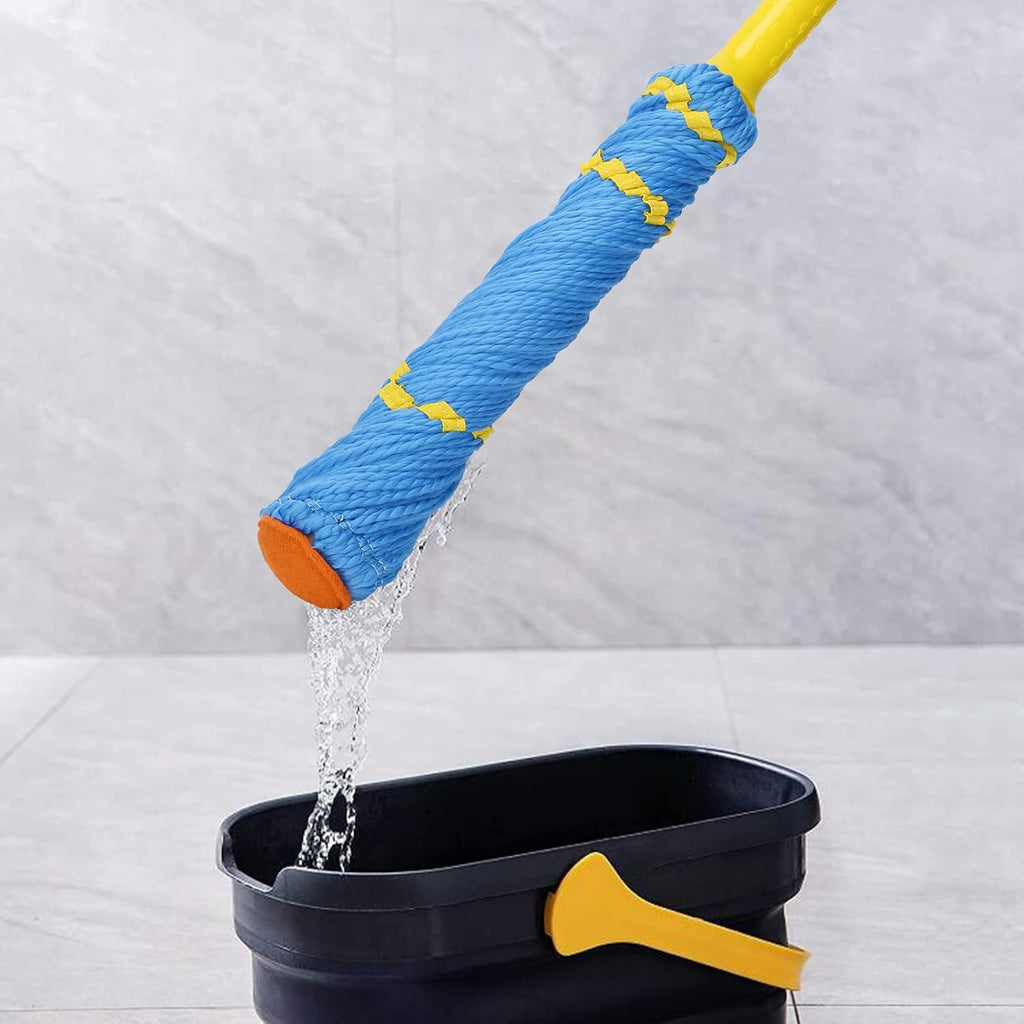 Self-Wringing Twist Mops with 1 Extra Refill, Microfiber Mops for Floor Cleaning with 57 " Long Handle, Easy Wringing
