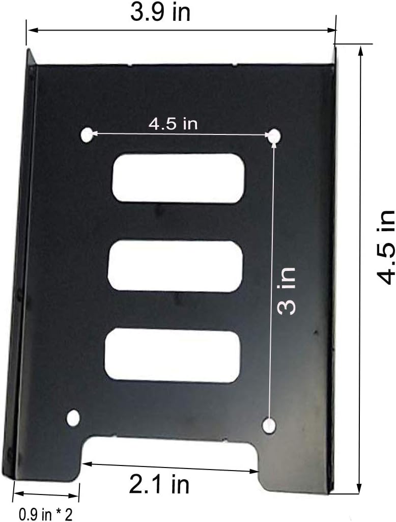 SSD HDD Holder 2.5 to 3.5 Mounting Bracket Hard Drive Adapter (2 Pack) (Black)
