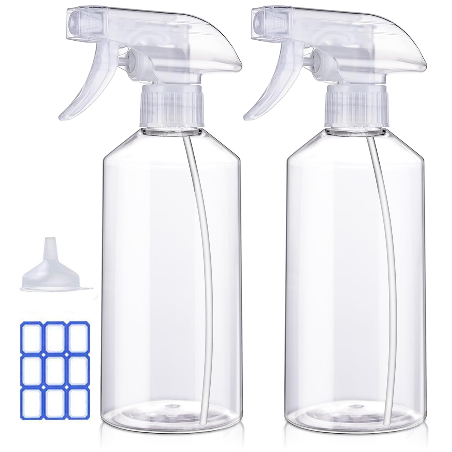 Spray Bottles - 16.9oz/2Pack - Premium Adjustable Spray Bottles for Cleaning - No Leak And Clog Mister Spray Bottle