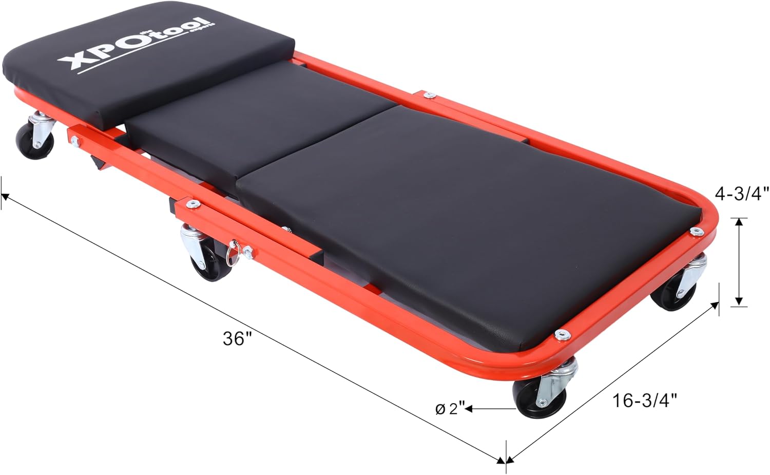 36"×16.7‘’Foldable Mechanic Creeper 2 in 1 Rolling Z Creeper Seat with Padded Headrest, Seat, 300 lbs Capacity