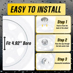 2Pcs 4.9" Stainless Trailer Wheel Center Caps, 3.66" H Chrome 02