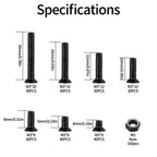 M3 Flat Head Machine Screws and Hex Nuts Kit, 380 Pcs Black Countersunk Head Phillips Screws Bolts Nuts Assortment