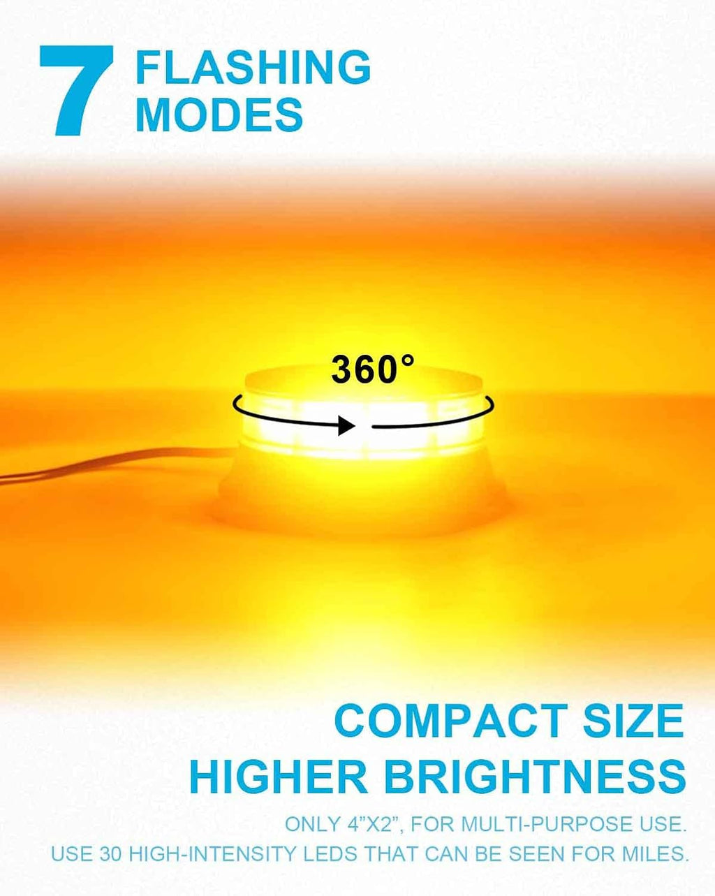 W16S Amber LED Beacon Lights, Emergency Strobe | Warning/Strobe Flashing