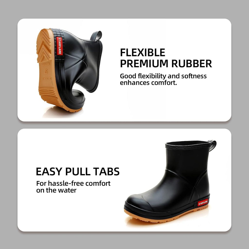 Rain Boots Women and Men Superior Anti-Slip Waterproof Rubber Boots Casual Chealsea Classic Ankle Boots Durable Rain